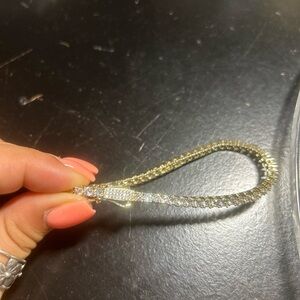 GLD Gold bracelet with Cubic Zirconium Diamonds, 7”